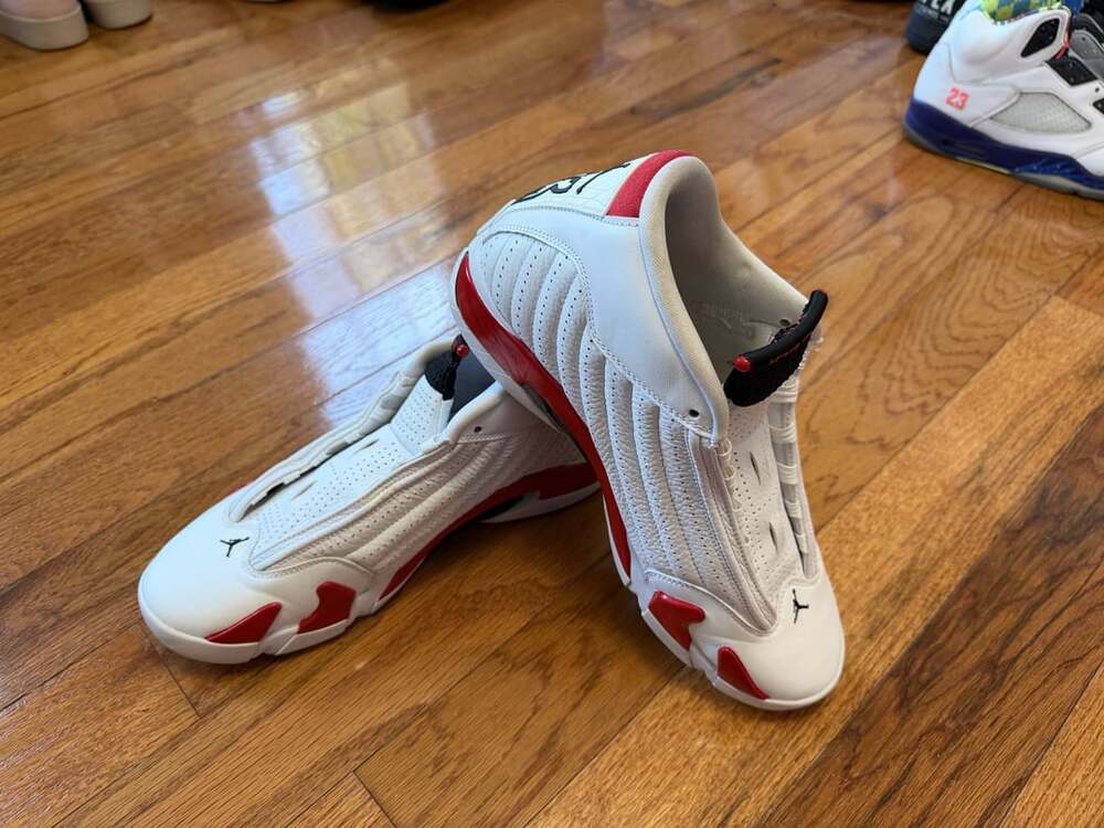 Nike Air Jordan 14 Retro Candy Cane White/Varsity Size 11.5 Red 487471-100